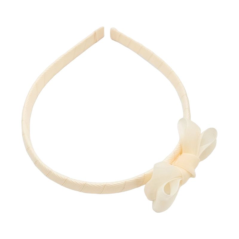 Alice Headband | Chiffon Bow Buttercup