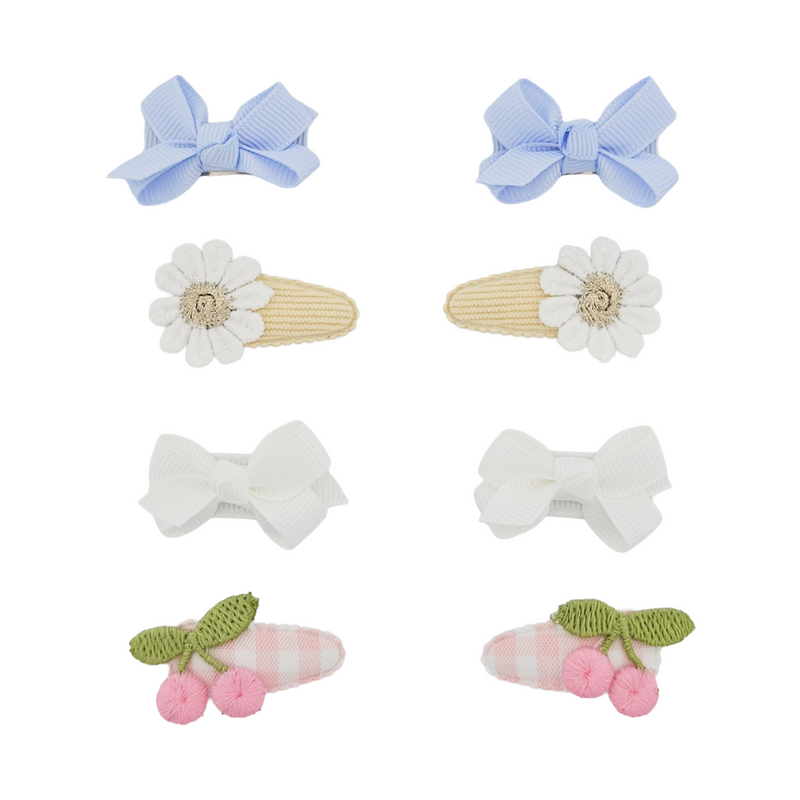 Mini Hair Clip Set | Cherry Bouquet
