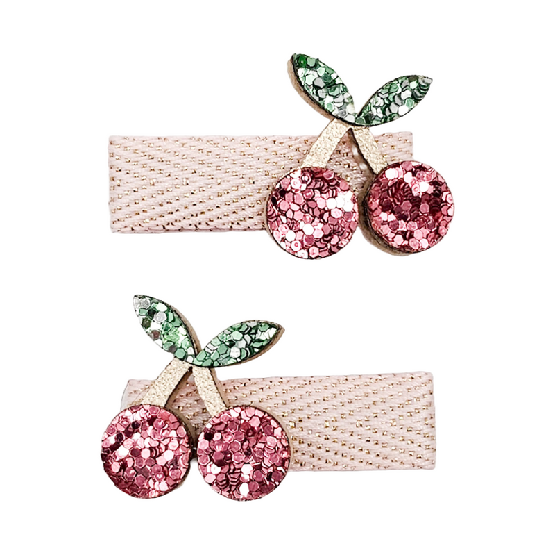 Shimmer Cherry Duck Hair Clips
