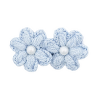 Crochet Pearl Petite Daisy Snap Hair Clips