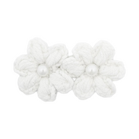 Crochet Pearl Petite Daisy Snap Hair Clips