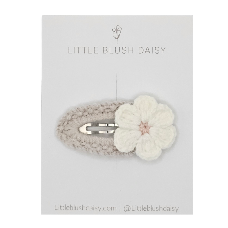 Crochet Petite Daisy Snap Hair Clip