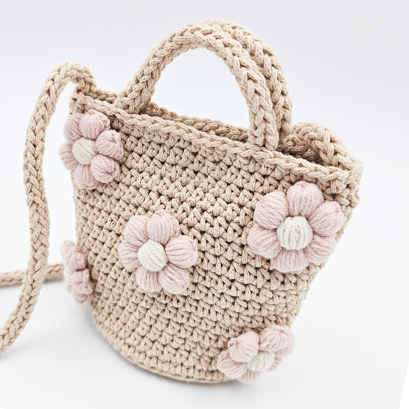 Crochet Puff Daisy Toddler Bag