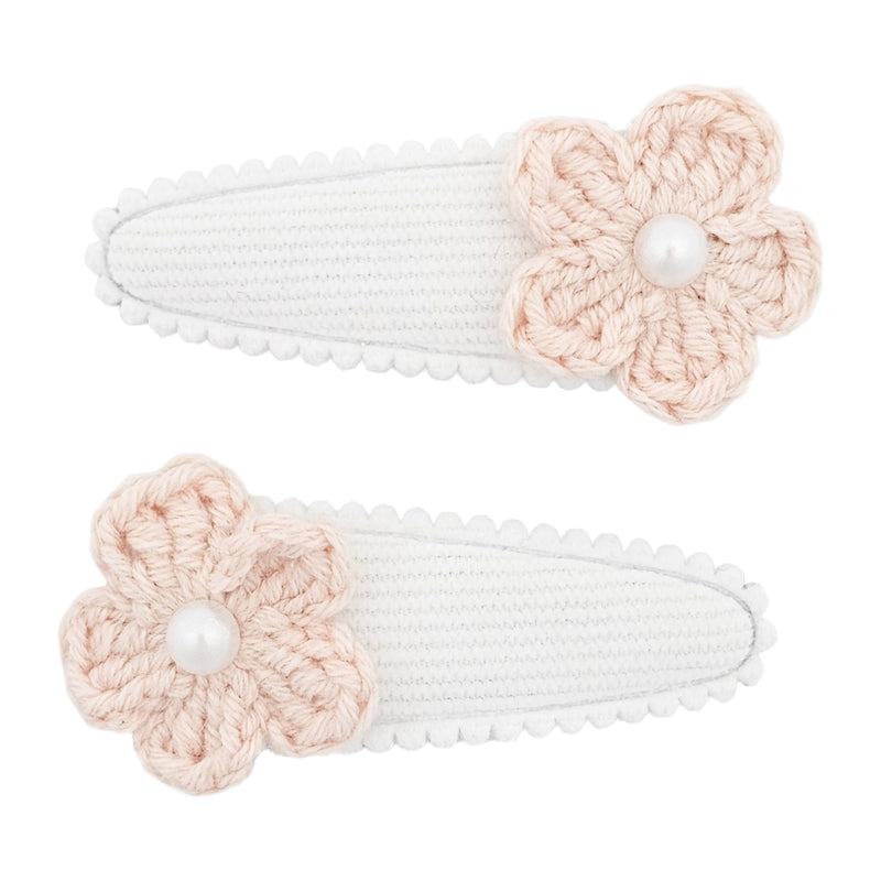 Crochet Daisy Snap Hair Clip