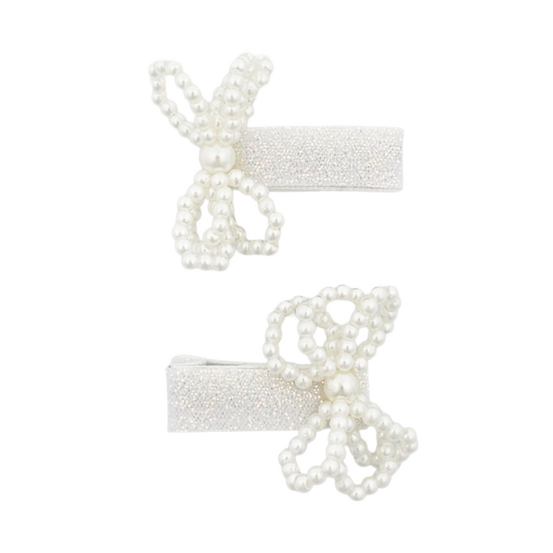 Mini Sparkle pearl Bow Duck Hair Clips