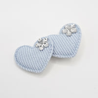 Jewel Heart Duck Hair Clip