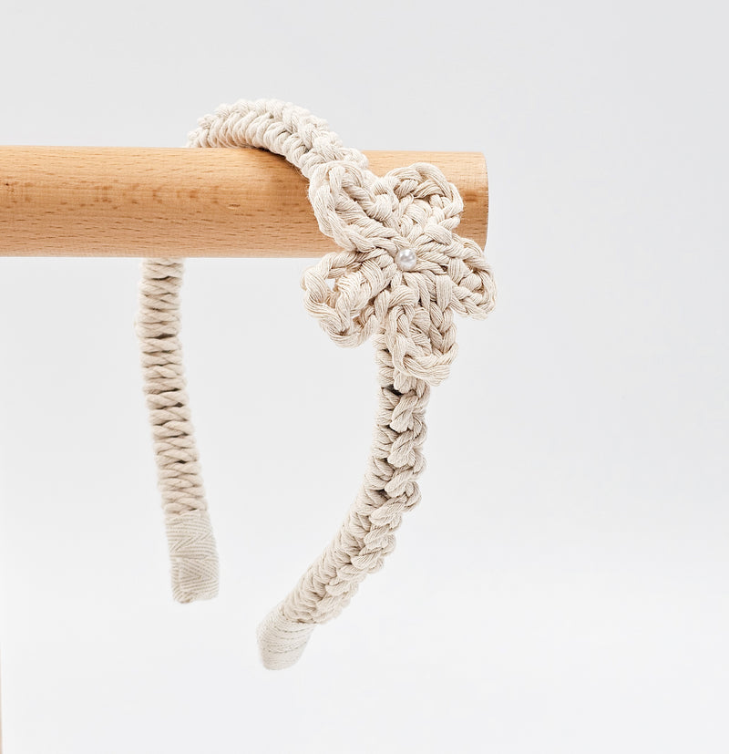 Boho Macrame Flower Headband