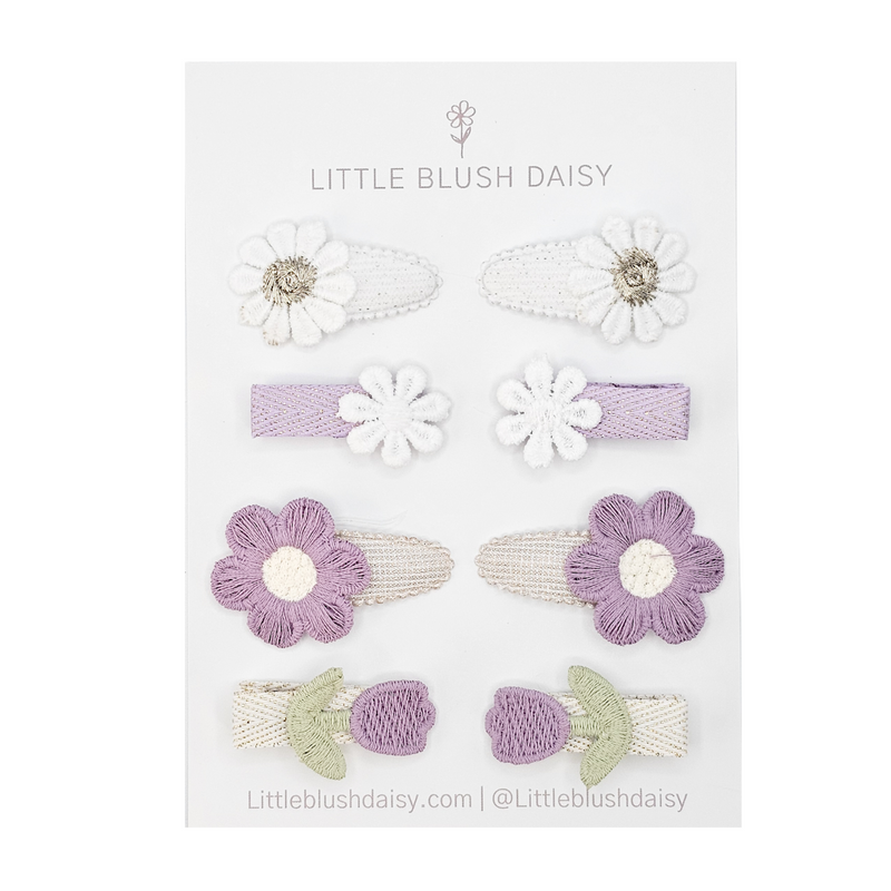 Orchid Daisy & Tulip Mini Hair Clips Multipack
