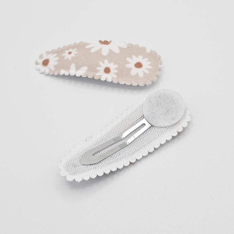 Boho Daisy Snap Hair Clips