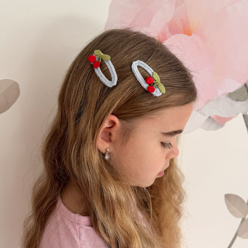 Crochet Hair Clip | Cherry