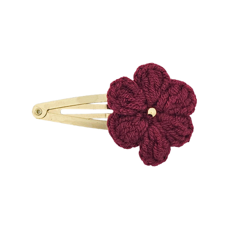Crochet Daisy Snap Hair Clip