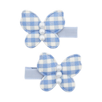 Pearl Gingham Butterfly Duck Hair Clip