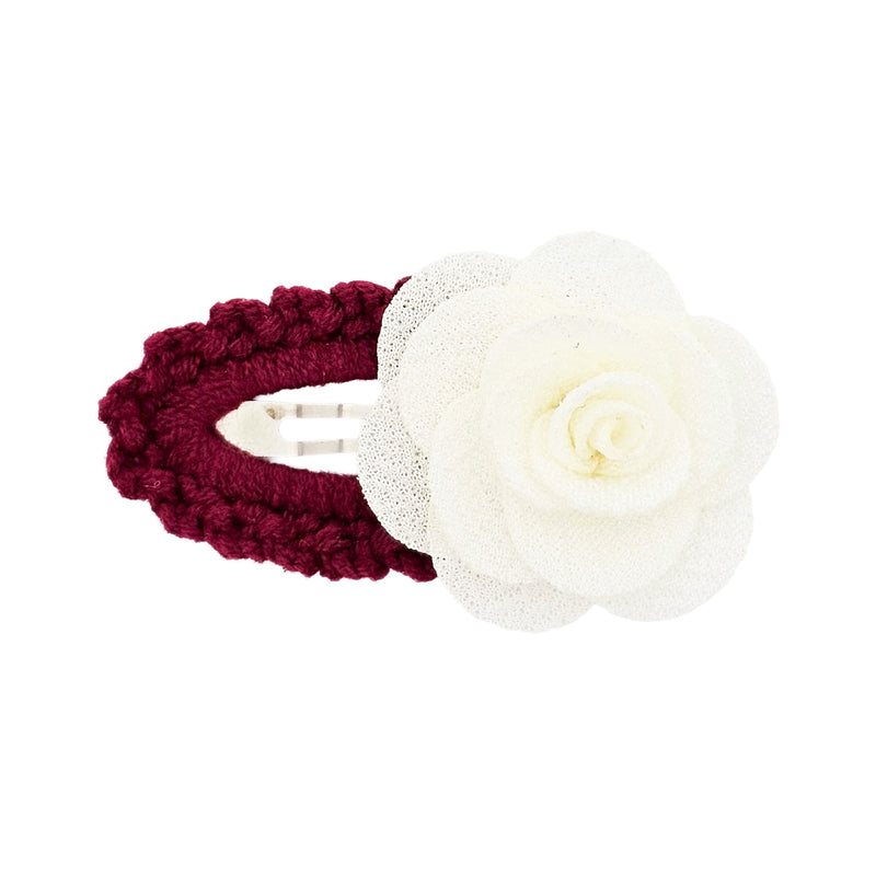 Burgandy Rose Bliss Snap Hair Clip Burgandy