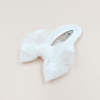 Ditsy Tulle Bow Crochet Hair Clip