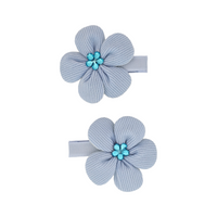 Jewel Flower Snap Hair Clips