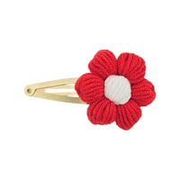 Crochet Puff Daisy Snap Hair Clip