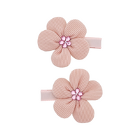 Jewel Flower Snap Hair Clips